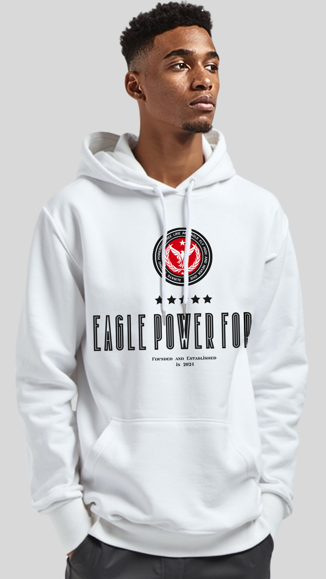 Hoodie Boy's white Eagle Power Force
