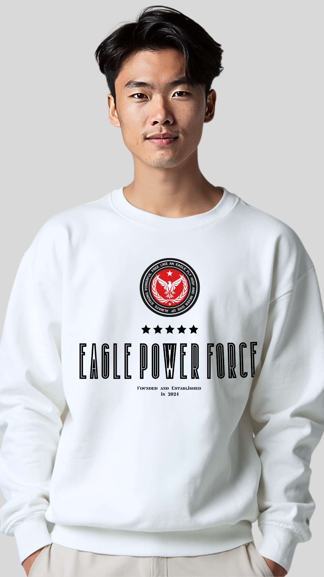Sweatshirt Boy's white Eagle Power Force