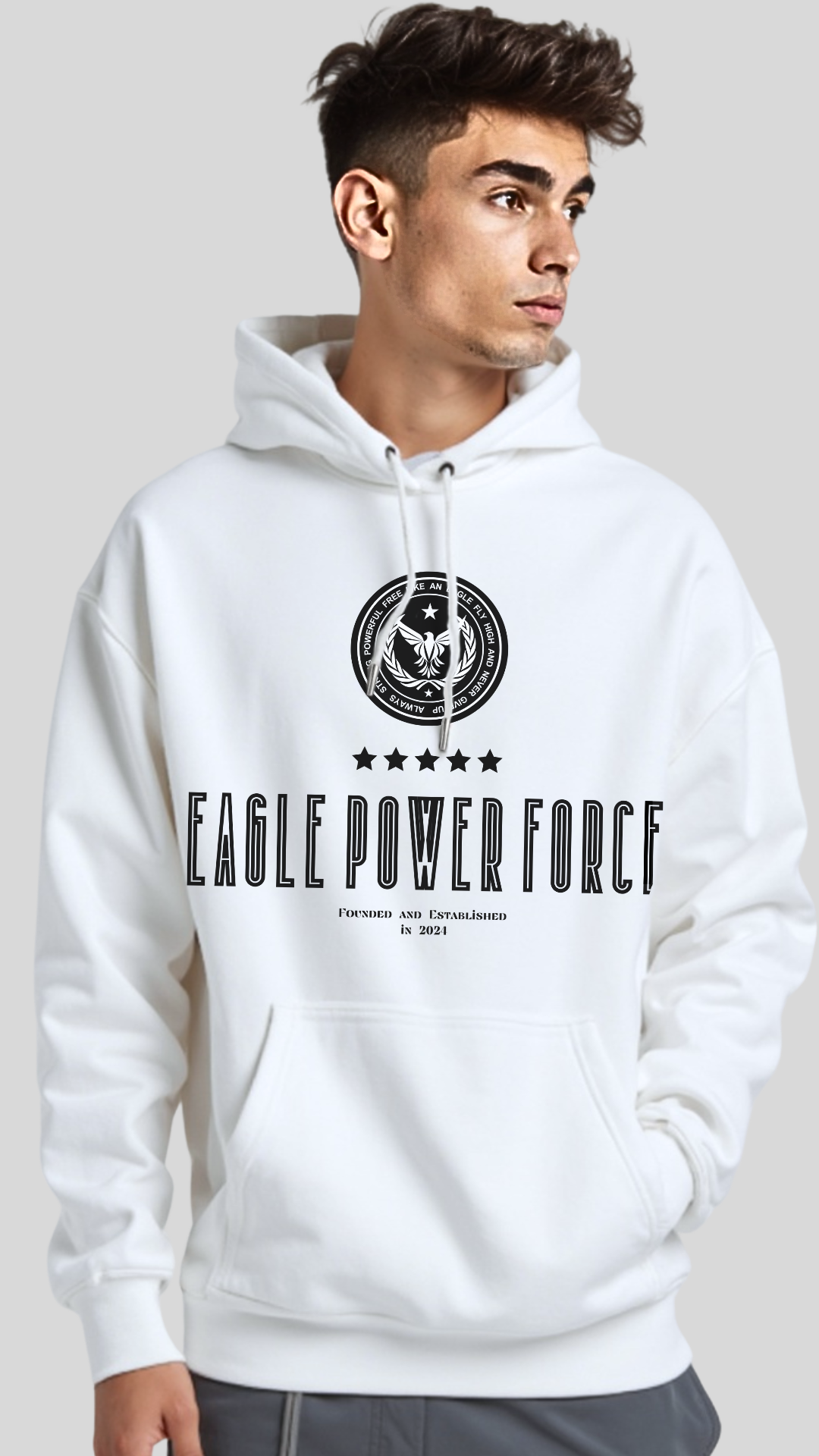 Hoodie Boy's White Eagle Power Force