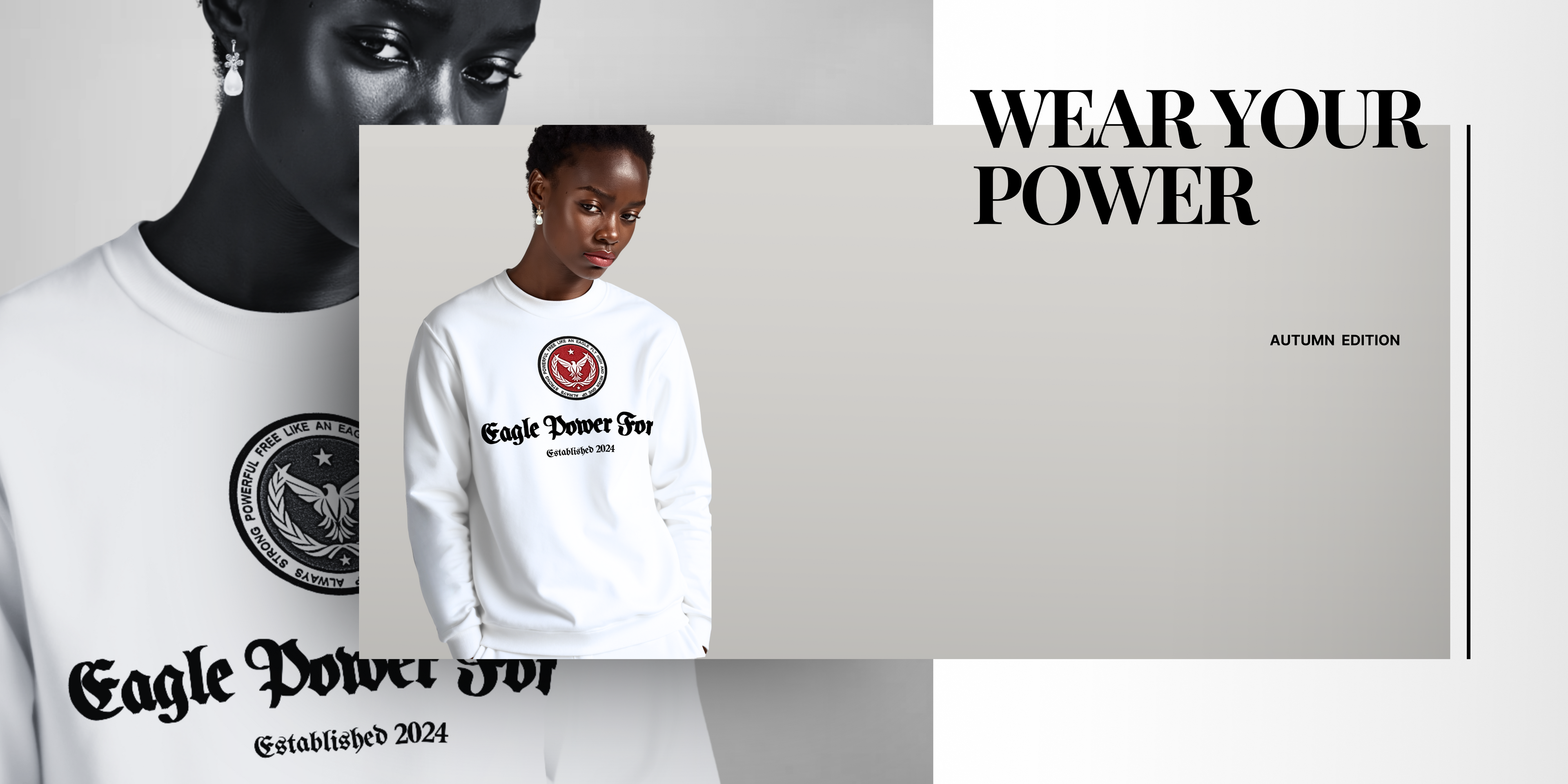 Girl white sweatshirt Eagle Power Force1621243260e1af0c20-0