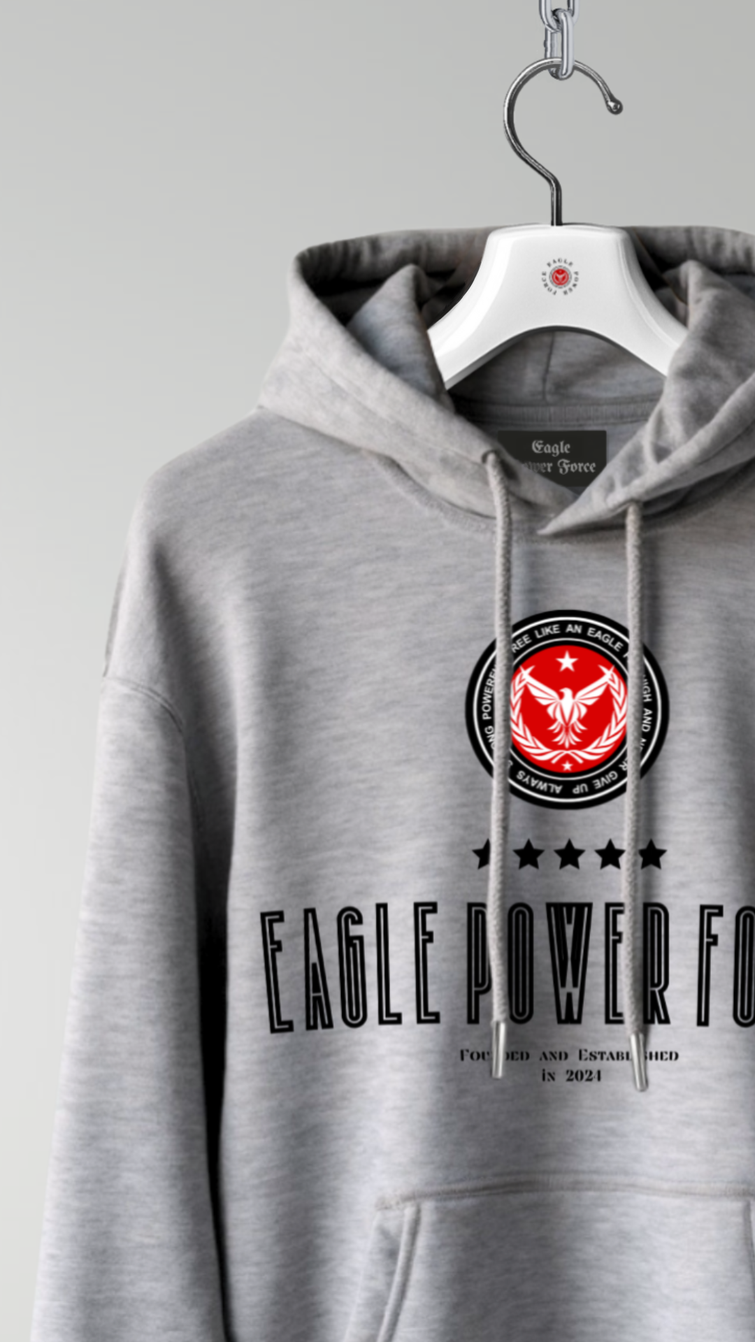 Gray Hoodie Boy's Eagle Power Force