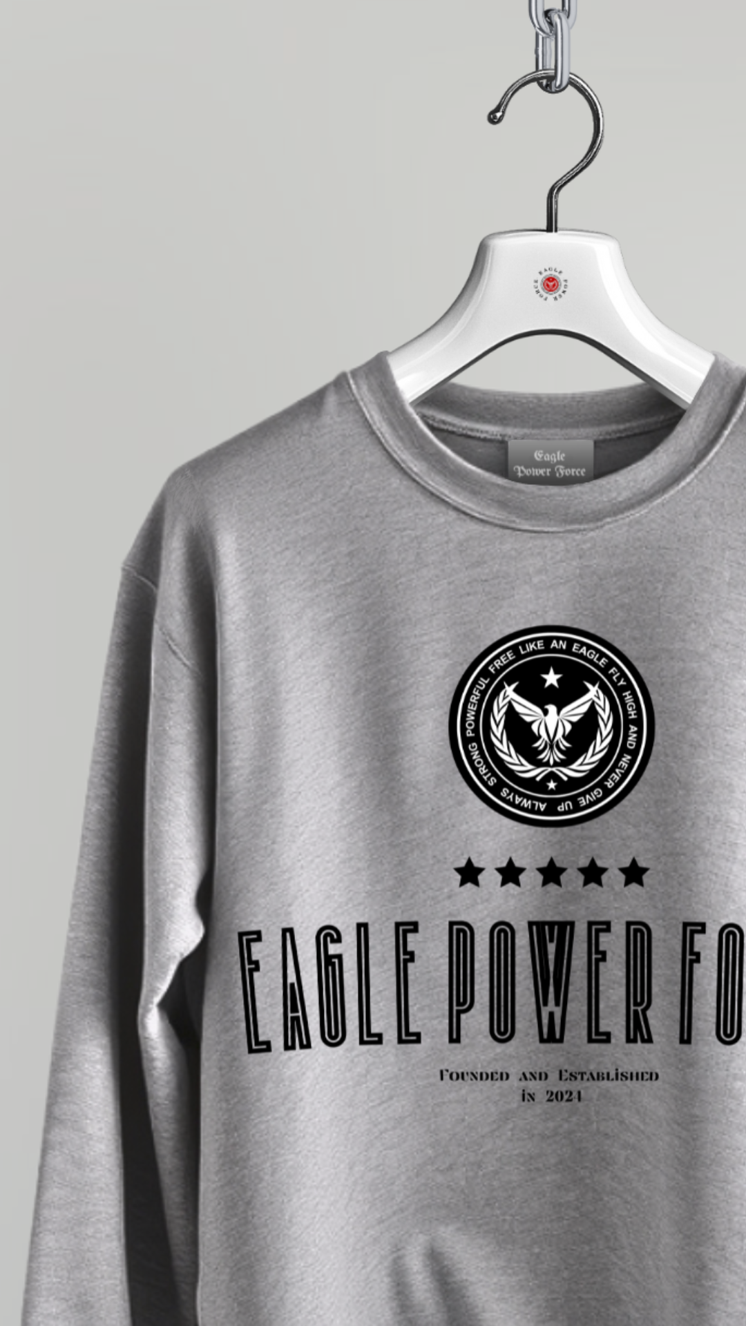 Sweatshirt Girl's gray Eagle Power Force