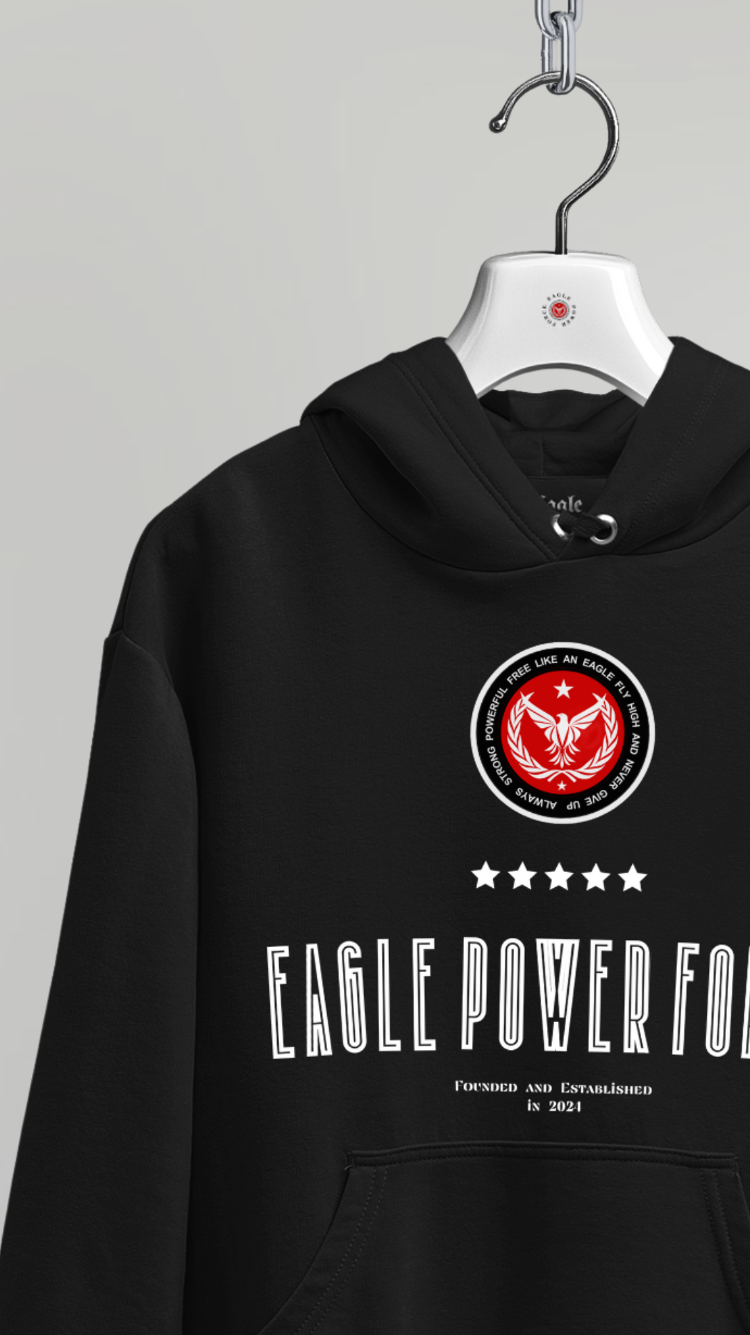 Black Hoodie Women's Eagle Power Force