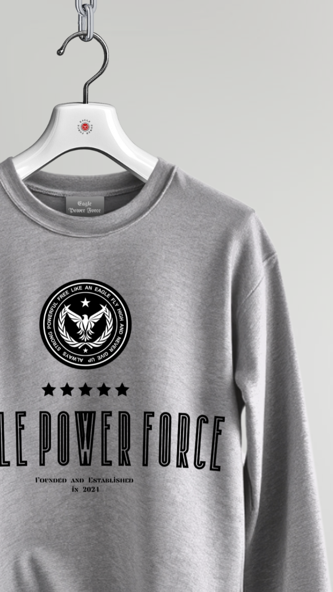 Men's Gray Sweatshirt Eagle Power Force