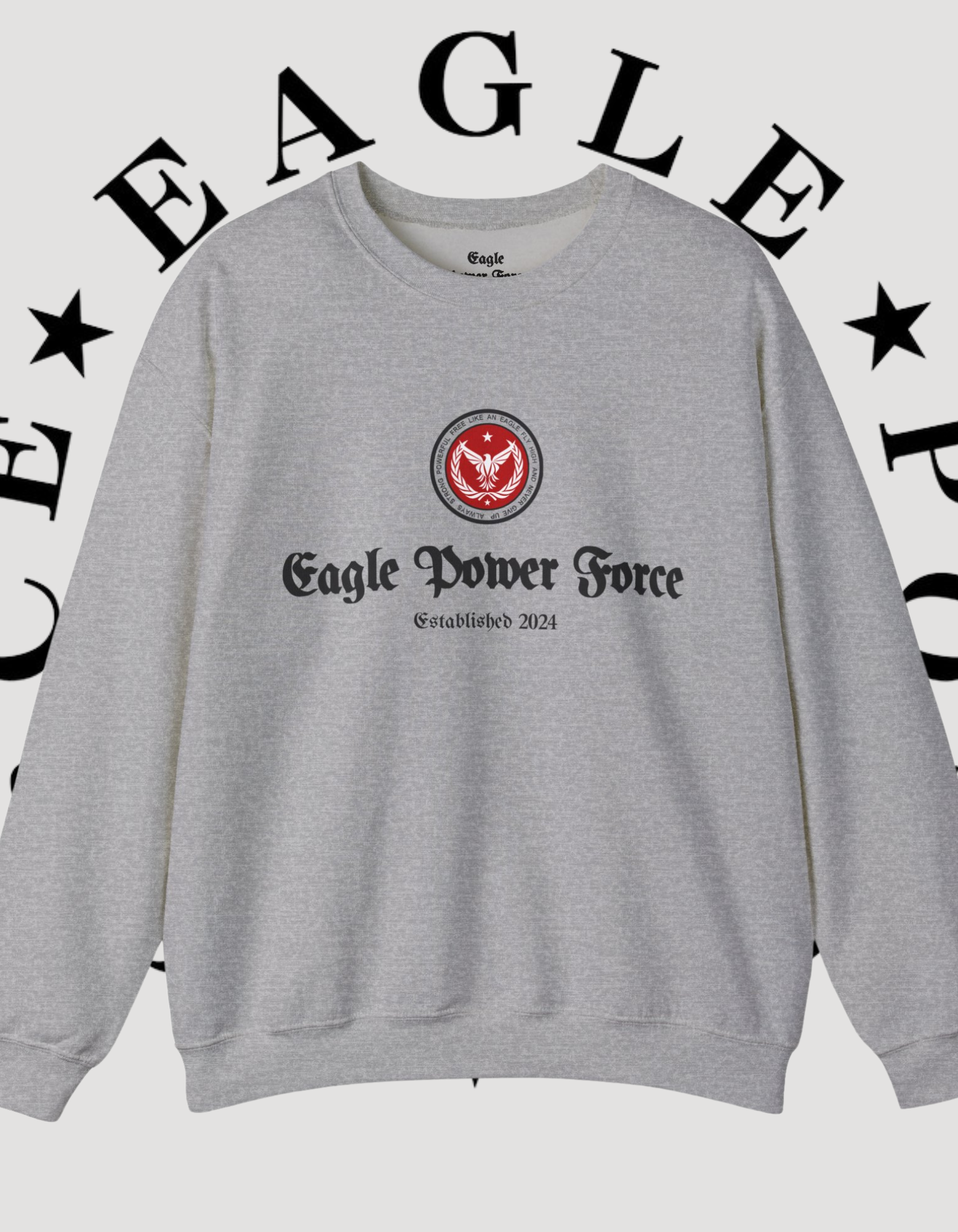 Eagle Power Man Sweatshirt Gray with front logo