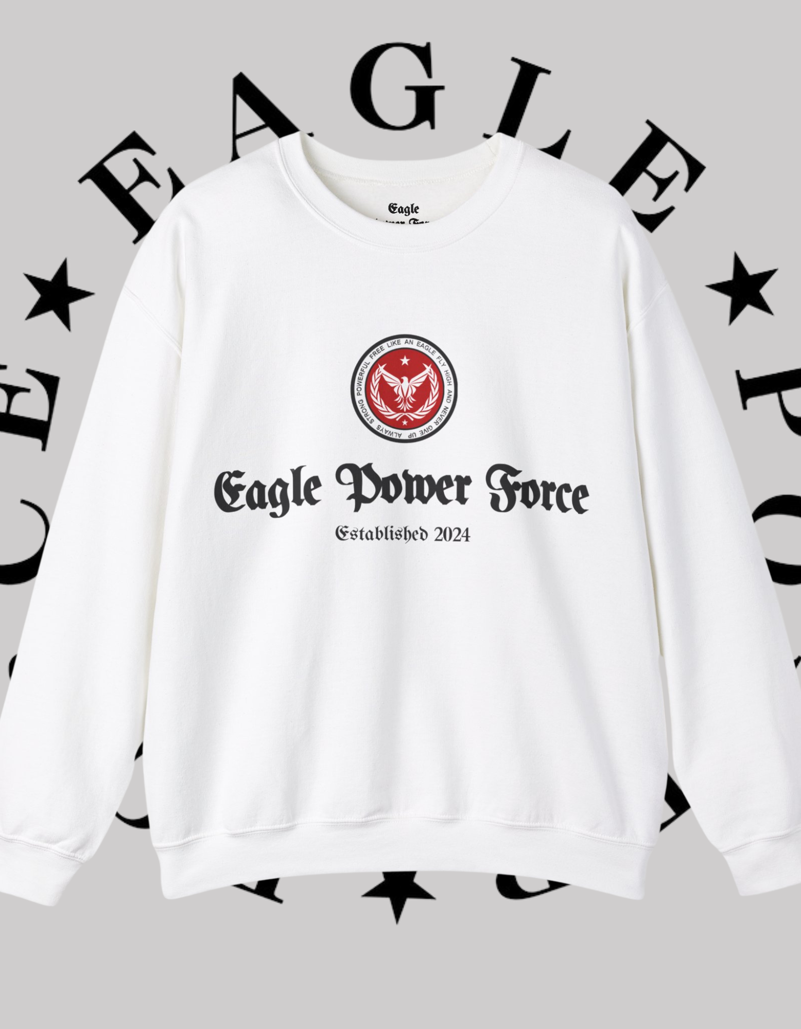 Eagle Power Force Woman Heavy Blend™ Crewneck Sweatshirt front logo