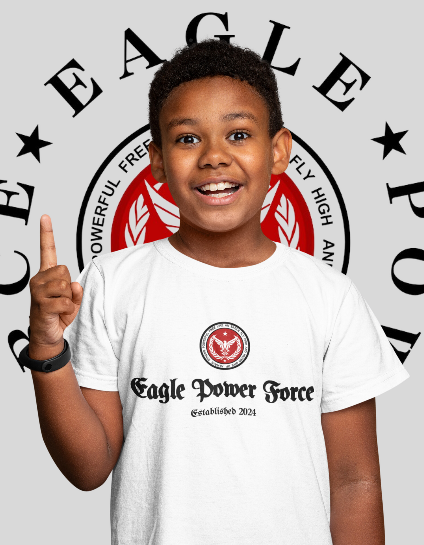 Eagle Power Eagle Toddler T Shirt White front logo