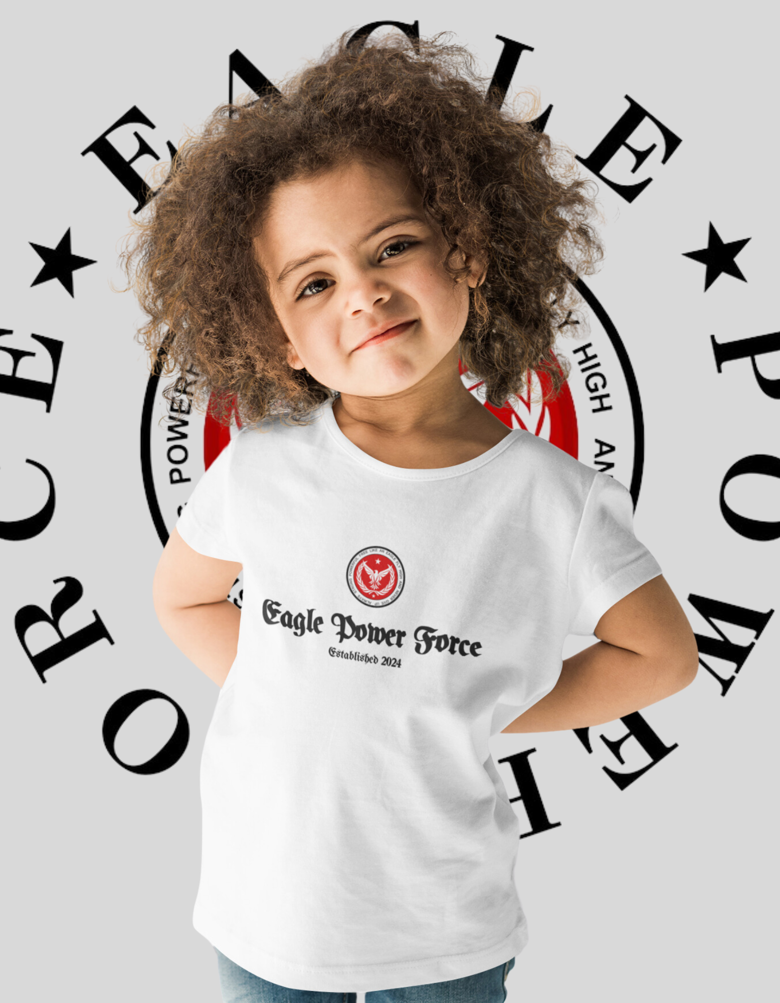 Eagle Power Eagle Toddler T Shirt White front logo