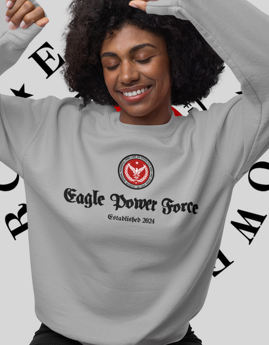 Eagle Power Force Women Sweatshirt Soft Gray front logo