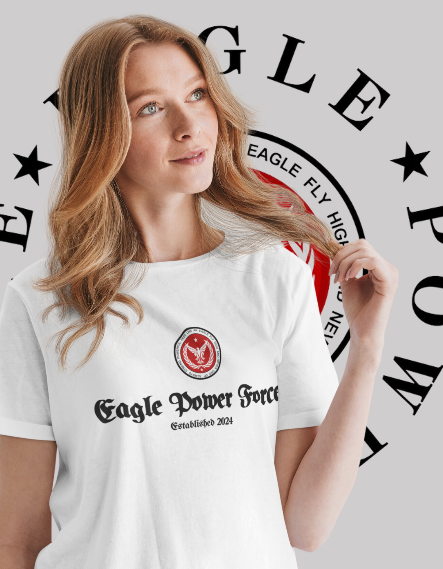 Eagle Power Force Women T Shirt White front logo