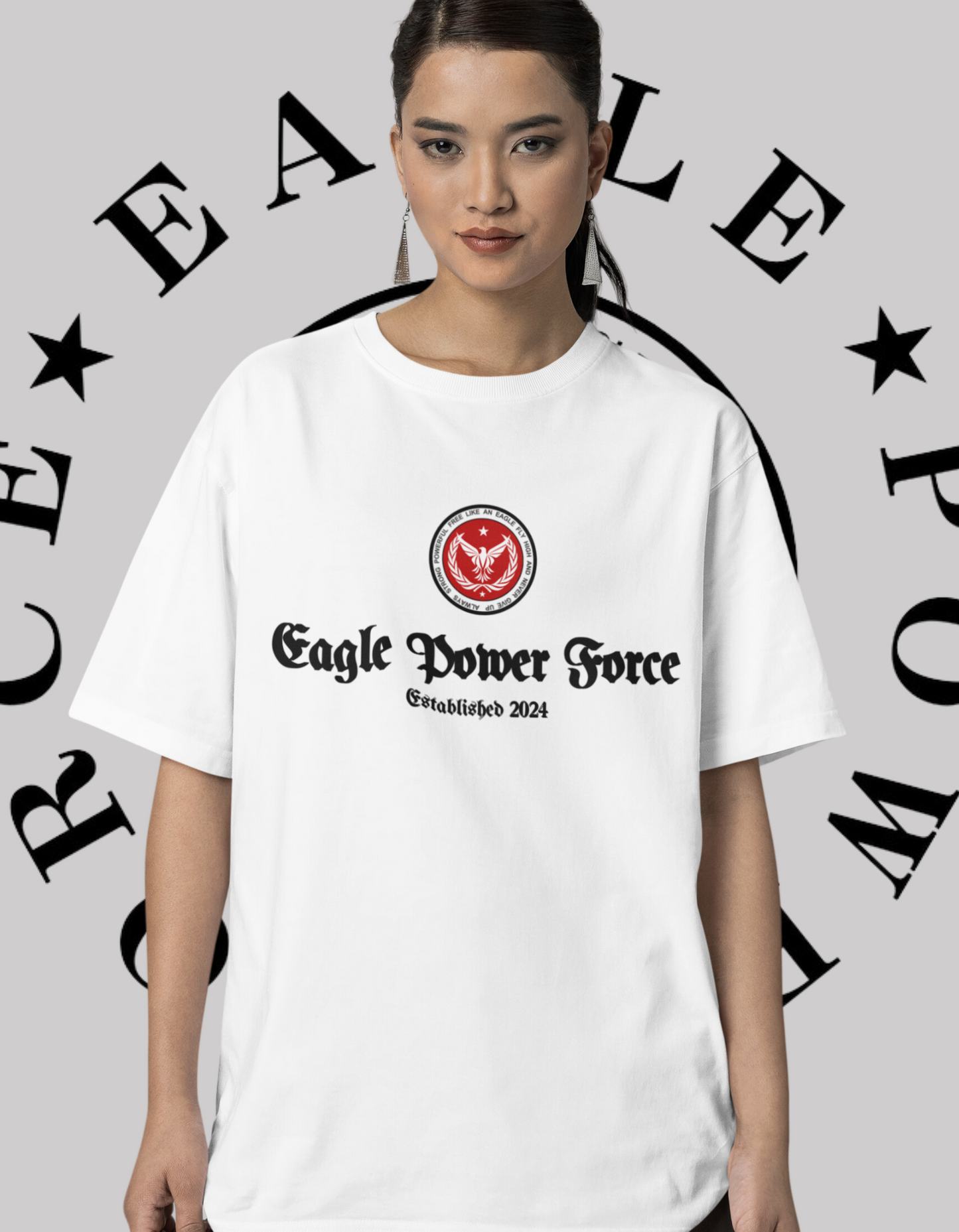 Eagle Power Force Women T Shirt White front logo