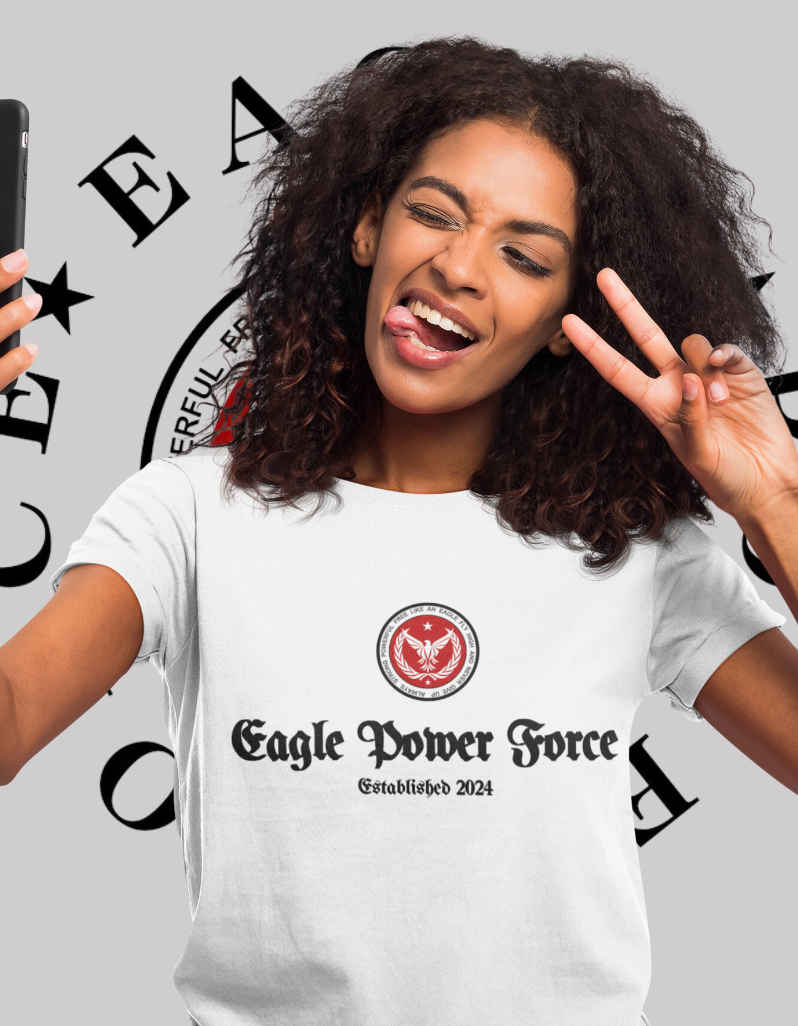 Eagle Power Force Women T Shirt White front logo