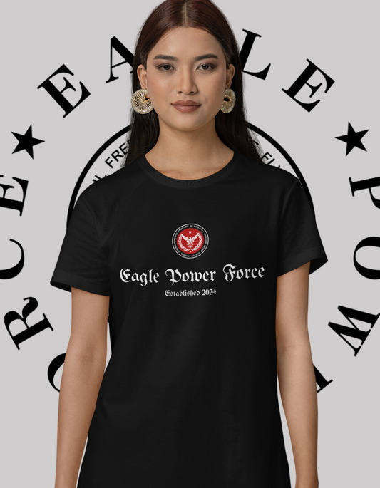 Eagle Power Force Women T Shirt black front logo