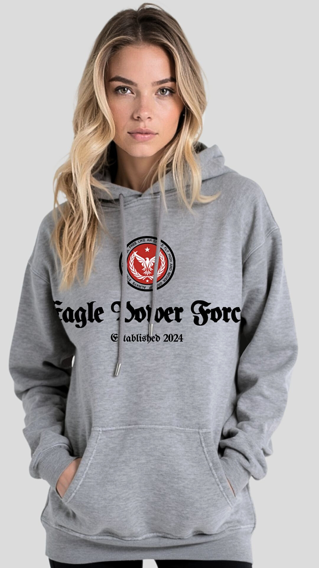 Hoodie Girl's Gray Eagle Power Force