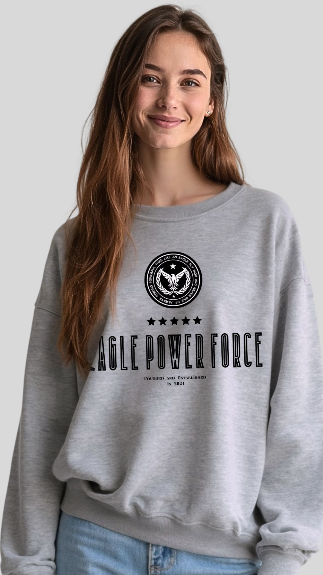 Sweatshirt Girl's gray Eagle Power Force