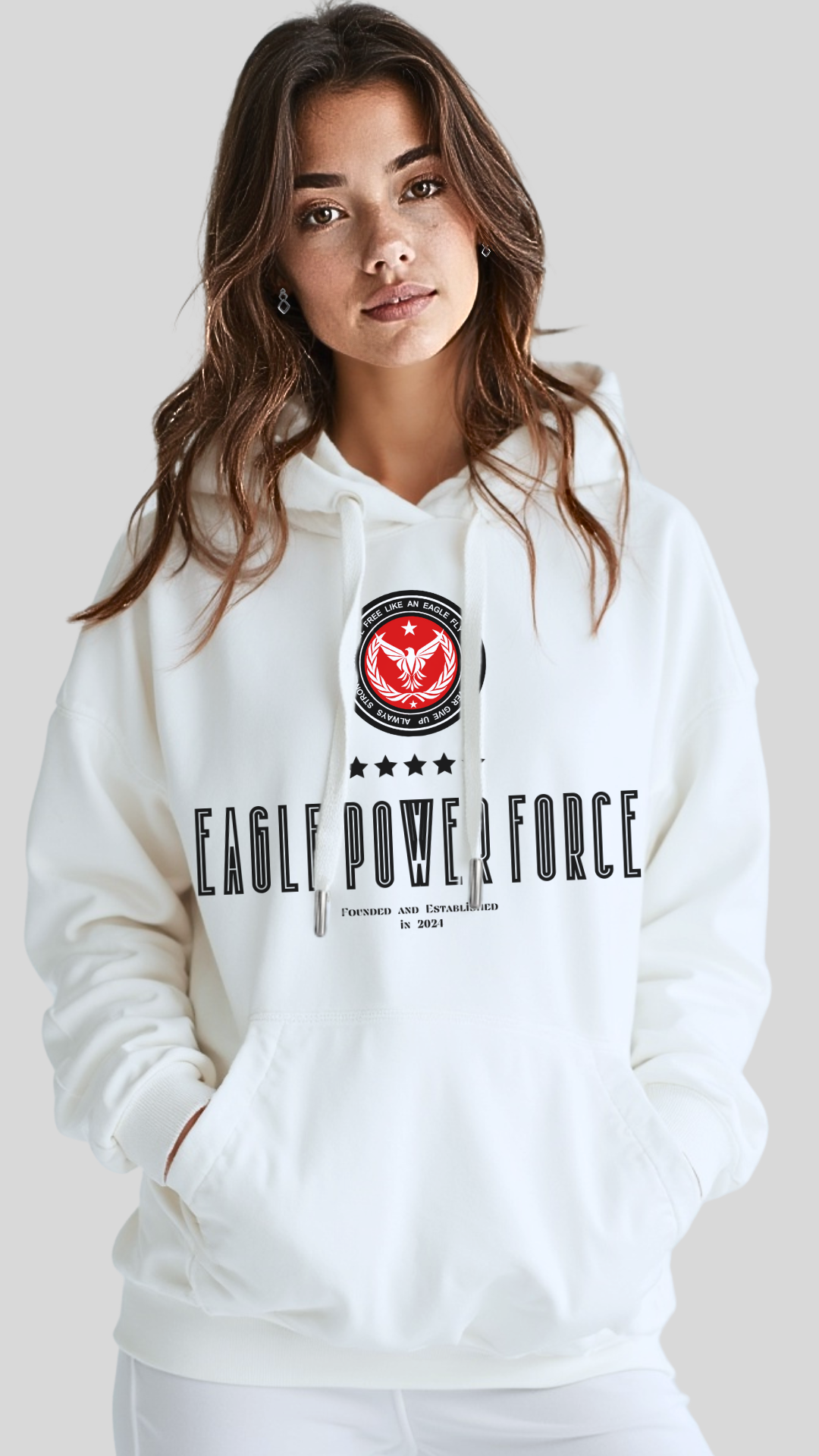 Hoodie Girl's white Eagle Power Force