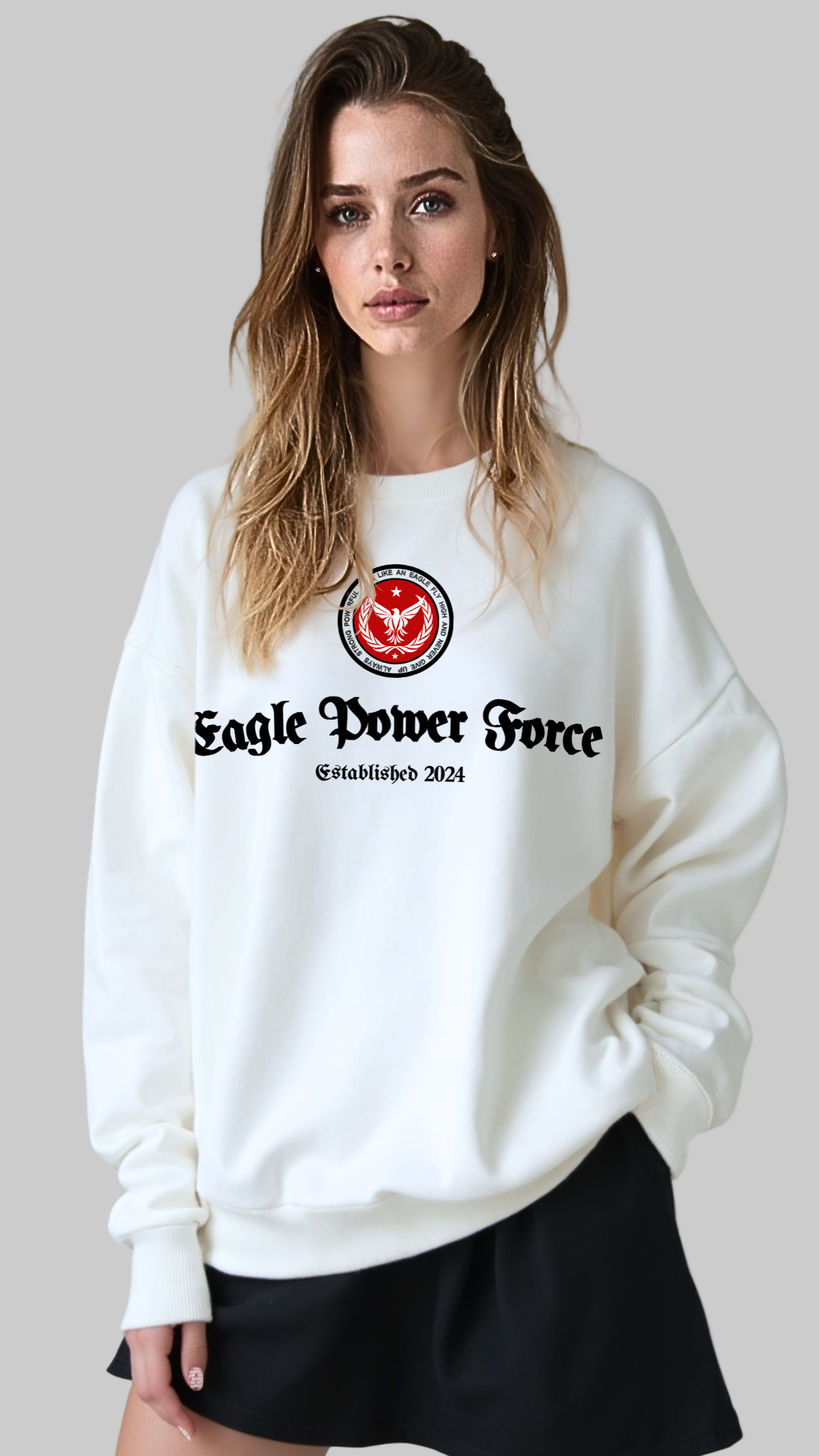 Eagle Power Force White Sweatshirt Girl's