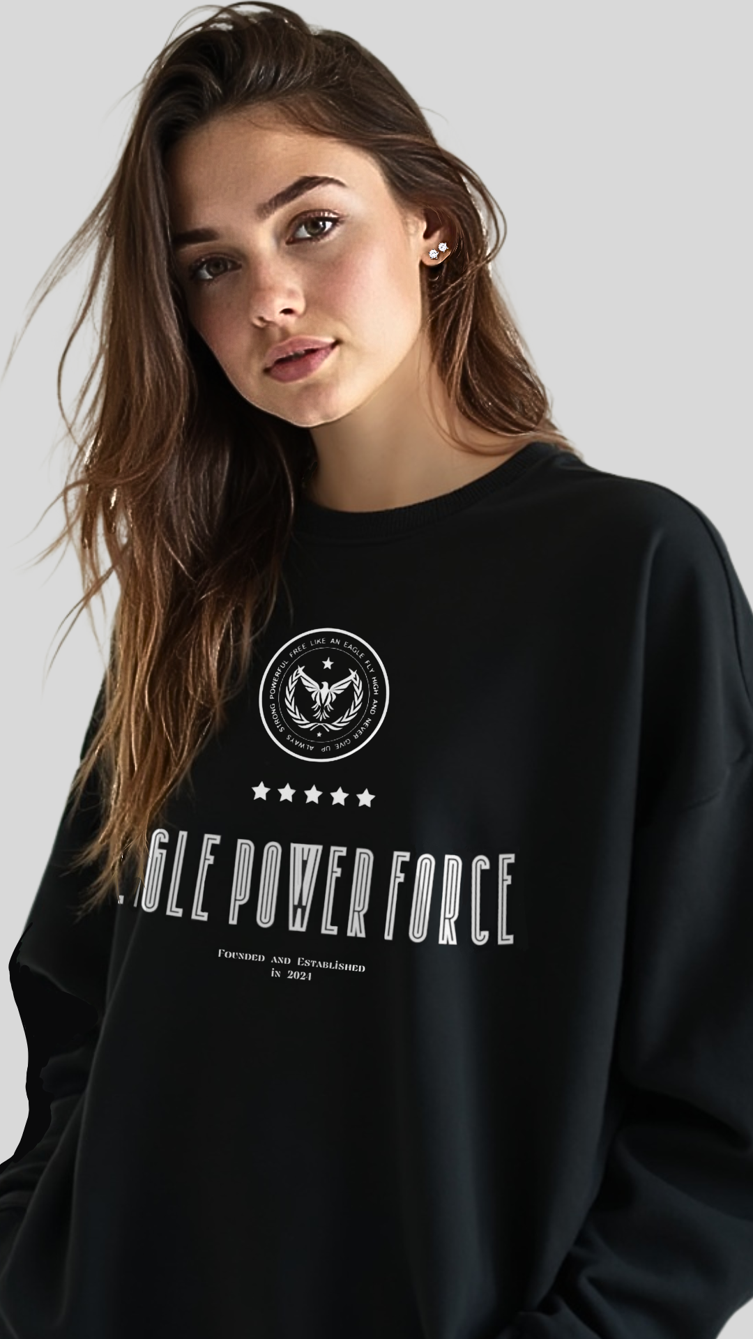 Sweatshirt Girl's black Eagle Power Force