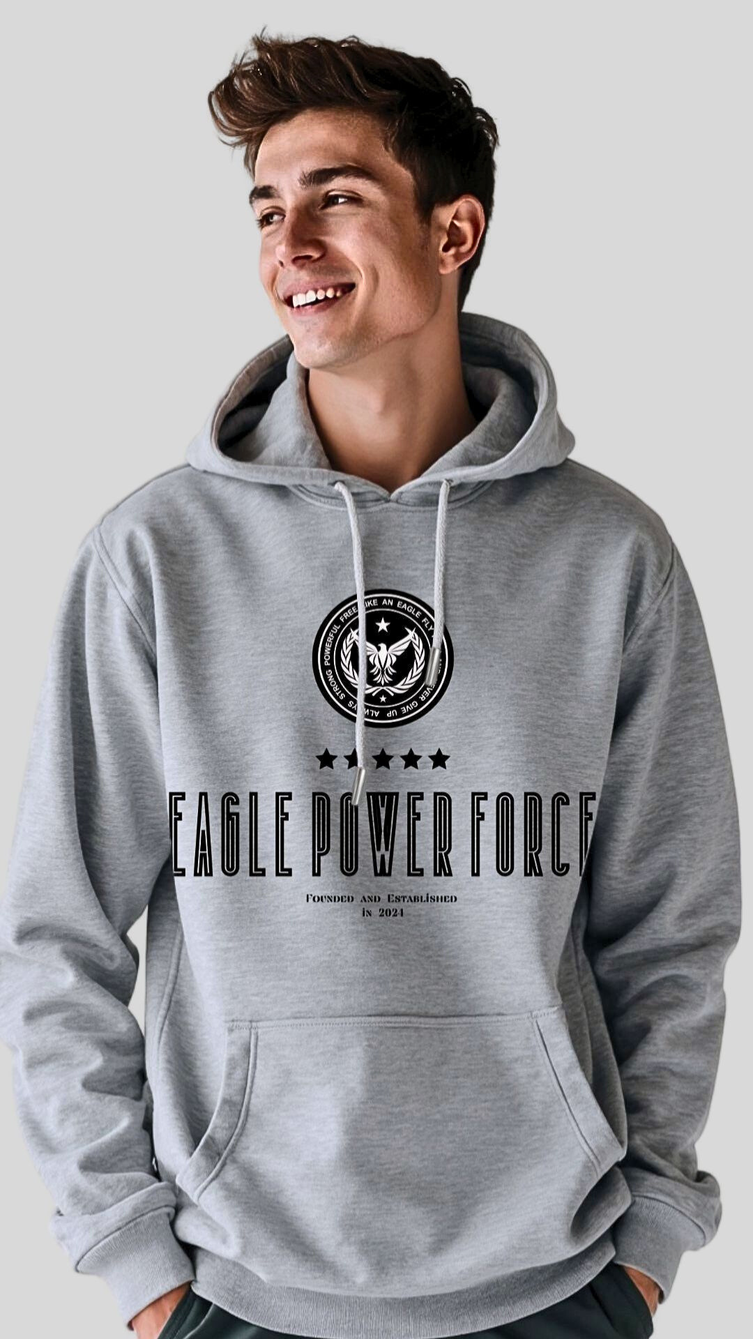 Hoodie Boy's gray Eagle Power Force