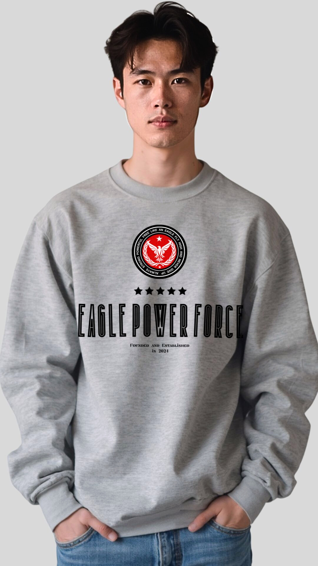 Sweatshirt Boy's gray Eagle Power Force