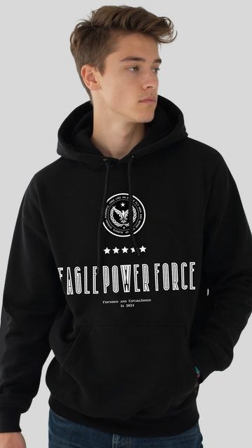 Boy's Hoodie Black Eagle Power Force