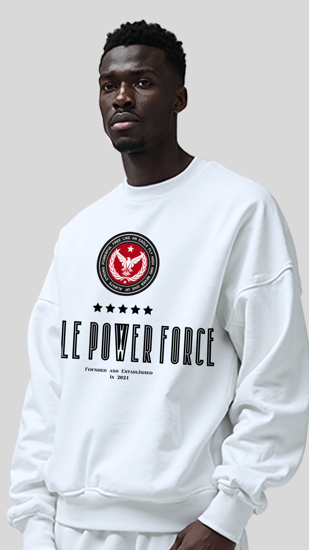 White Sweatshirt Men's Eagle Power Force