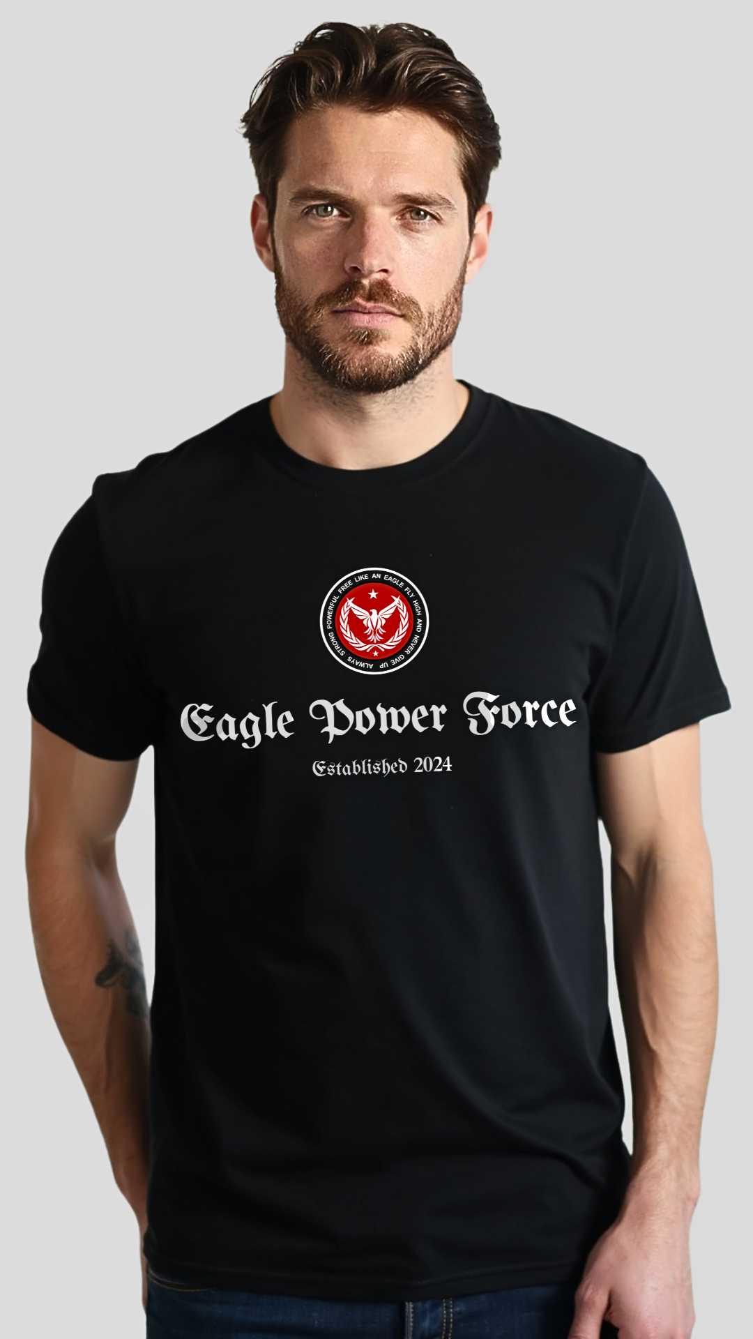 T-shirt Men's black Eagle Power Force