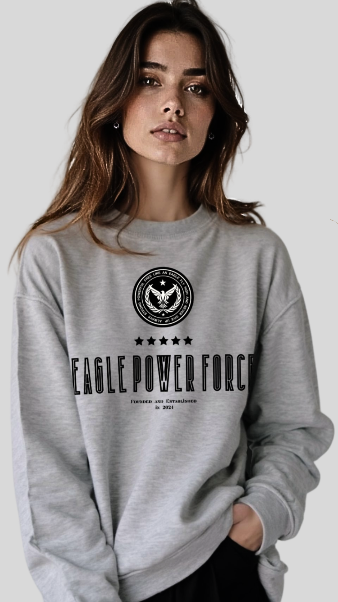 Women's Gray Sweatshirt Eagle Power Force