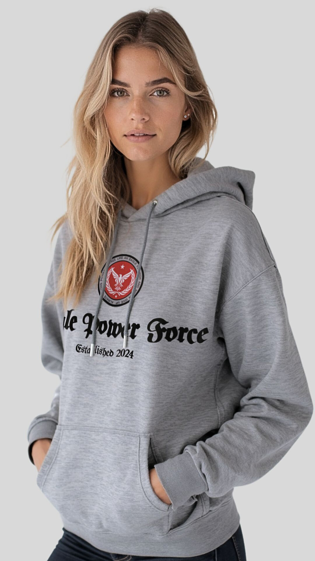 Gray Hoodie Women's Eagle Power Force