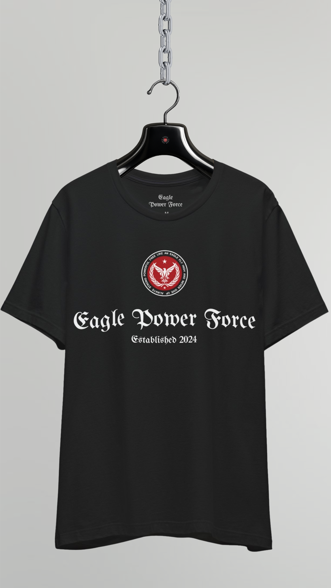 T-shirt shot hanging – Eagle Power Force  black heavy cotton youth casual streetwear T-shirt