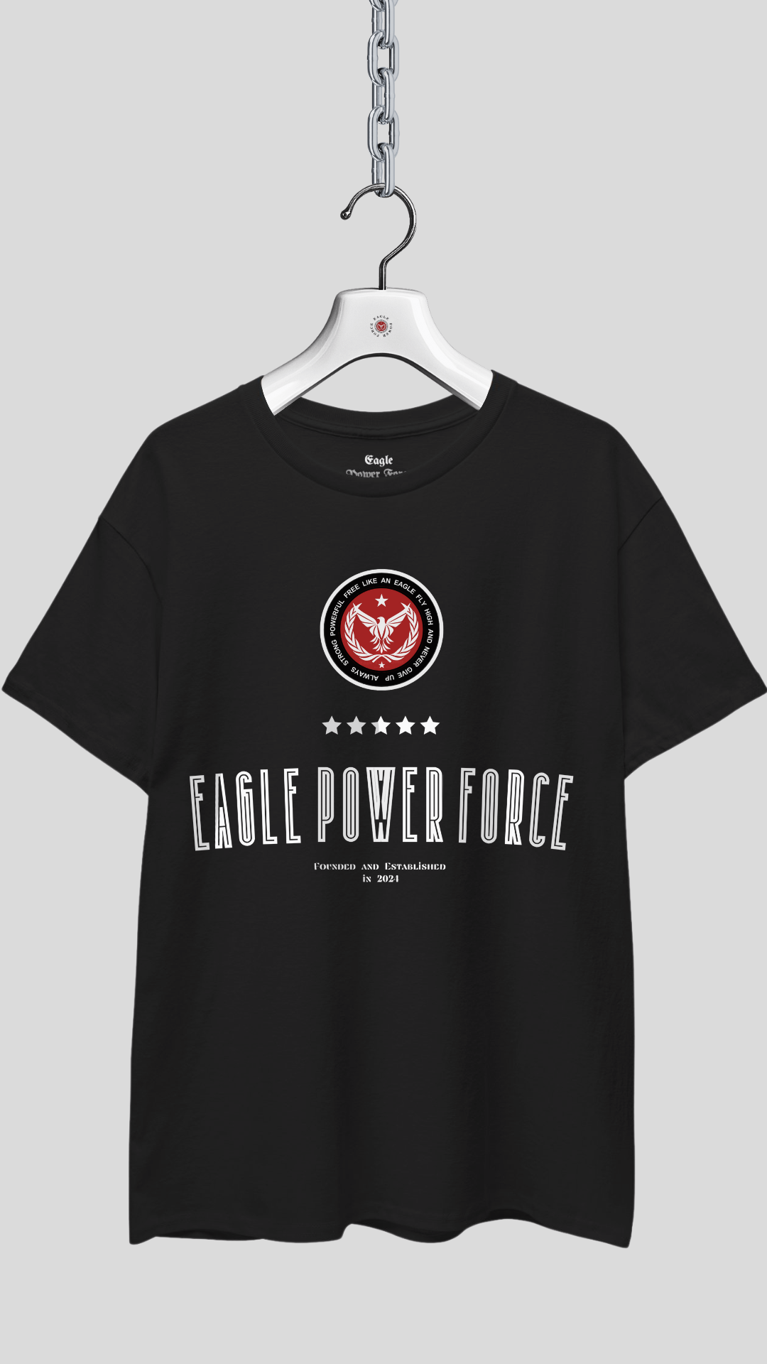 T-shirt shot hanging – Eagle Power Force Girls’ black streetwear T-shirt EPF Edition R
