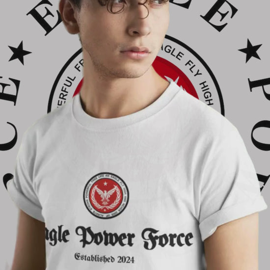 Eagle Power Force Youth T Shirt White front logo